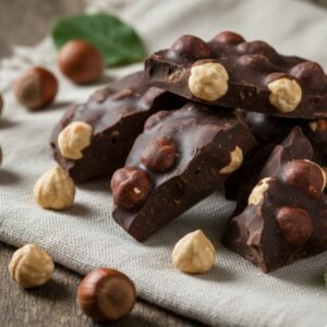 Rocas de Chocolate Negro y Avellanas